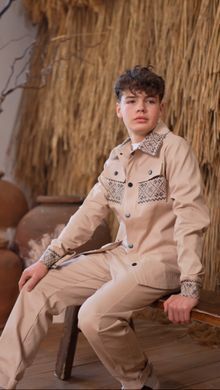 Костюм "Classic Cut" з українським орнаментом|Бежевий|110 см