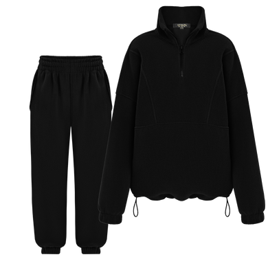 Спортивний флісовий костюм "Street Fleece" |Чорний|104-110 см